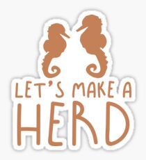 Let's make a HERD seahorse (Collective Noun Group of Seahorses) Sticker