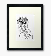 Zentangle Fine liner Jellyfish Framed Print