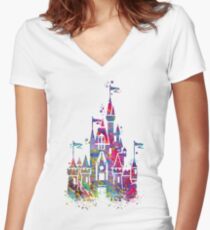 Princess Castle Women's Fitted V-Neck T-Shirt