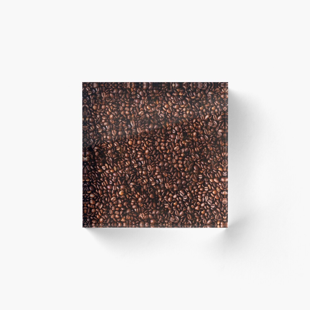Coffee Beans in Things Pattern Acrylic Block