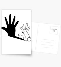 Kaninchen Handschatten Postkarten