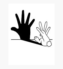 Kaninchen Handschatten Fotodruck