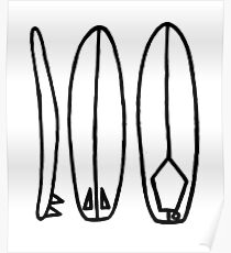 Aesthetic Surfboard Illustration | Surf Style Gift Idea Poster