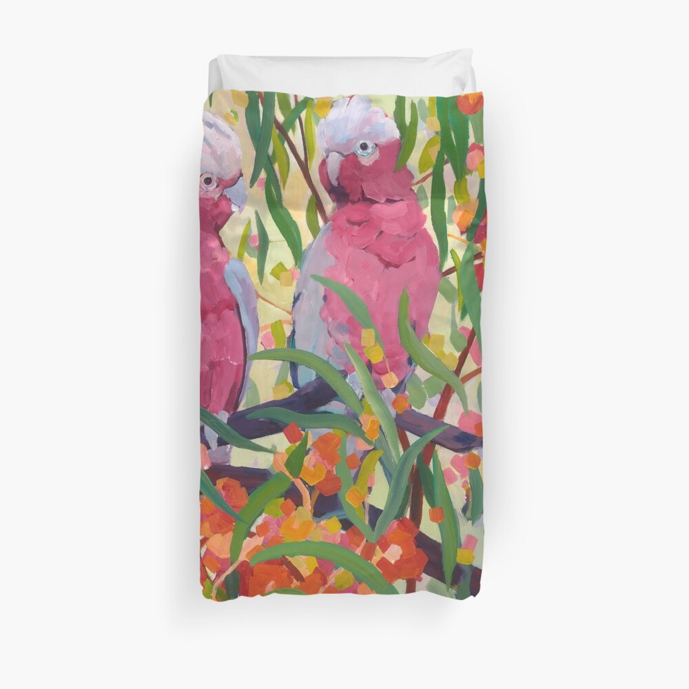 Galahs and Blossom Duvet Cover
