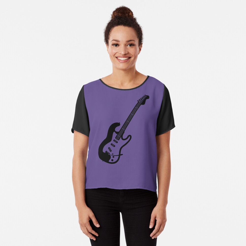 Electric Guitar Silhouette Chiffon Top