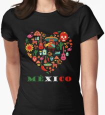 Camiseta entallada para mujer AMOR MÉXICO