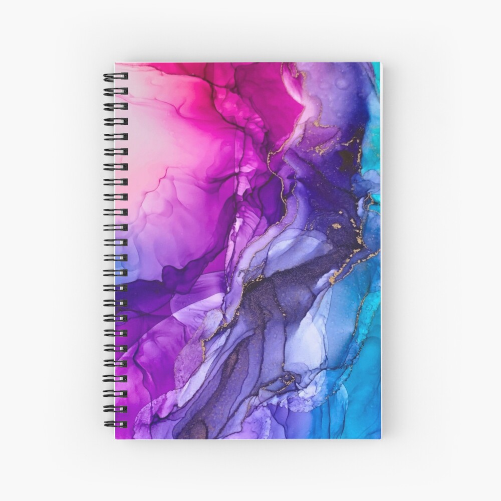 Abstract Vibrant Rainbow Ombre Spiral Notebook