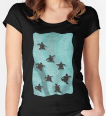 Unechte Karettschildkröten-Jungtiere Tailliertes Rundhals-Shirt