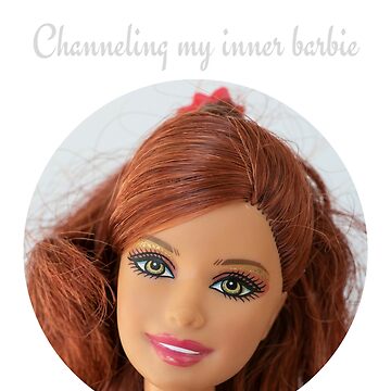 Inner barbie redhead, with gray text Tapestry for Sale by gehri1tm