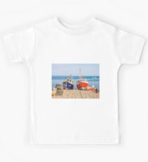 Fishing Boats On Beach Kids Tee