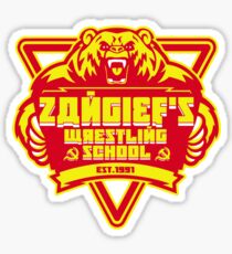 the russian bear wrestling school Sticker
