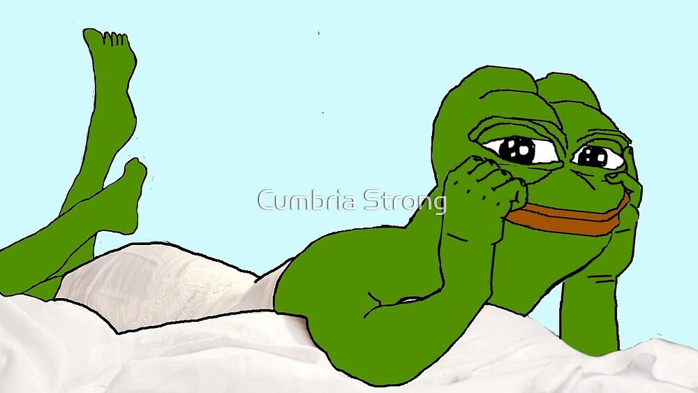 Pepe Lying Down By Cumbria Strong Redbubble