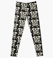 strong pitbul with illustration Leggings
