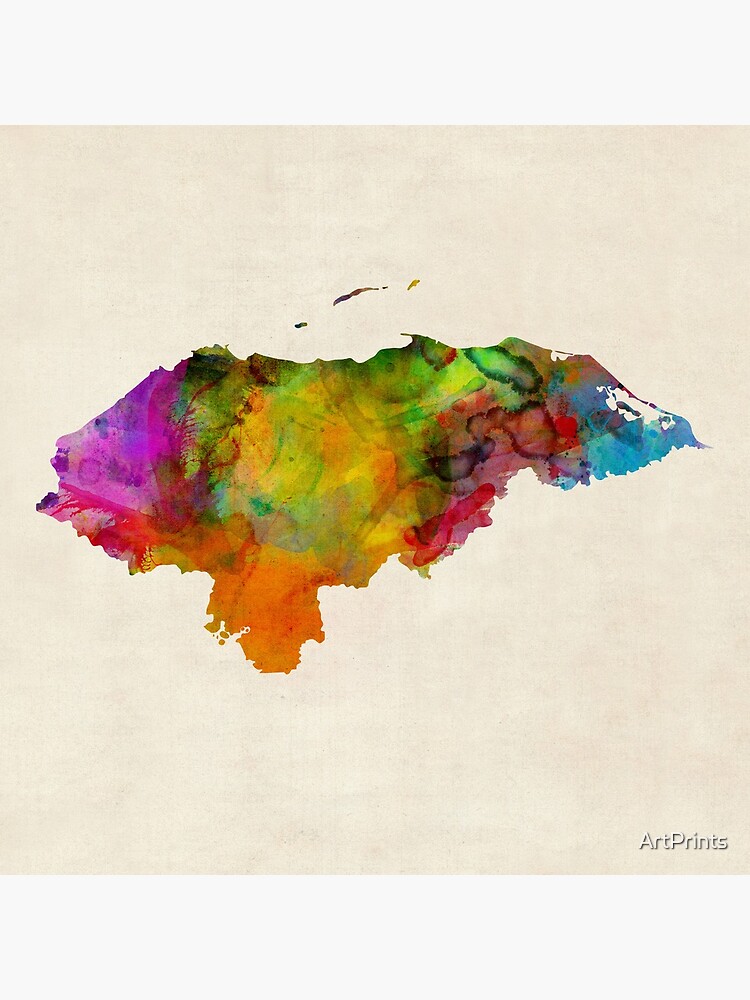 Honduras Watercolor Map by ArtPrints