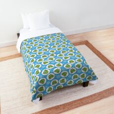 Frog Pattern Blue and Green - Cute Blue Frog Comforter