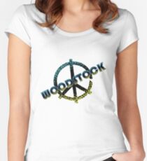 Woodstock Peace Festival Text Design Fitted Scoop T-Shirt