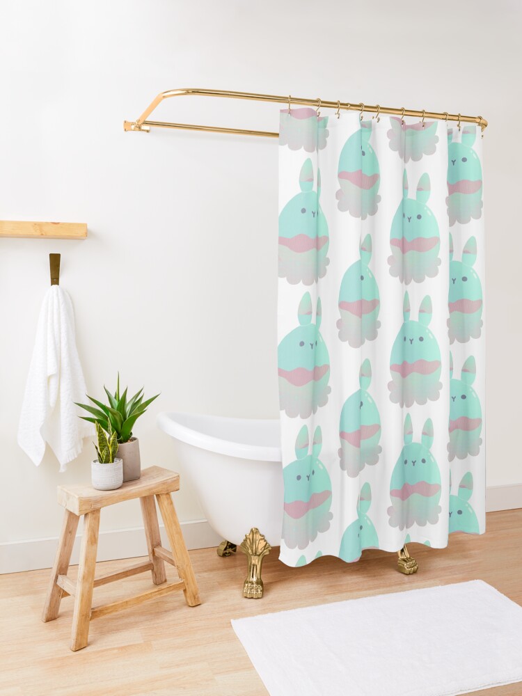 Alternate view of Water Bunny - Candy Shower Curtain