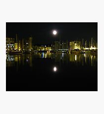 Full Moon Over Ipswich Waterfront Photographic Print