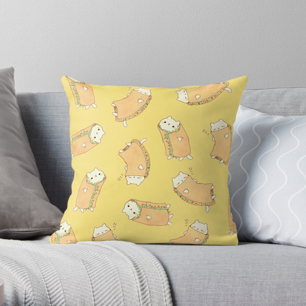 Purrito - 2.0 Throw Pillow