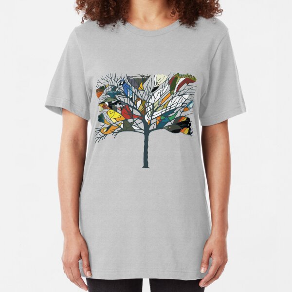 18 Birds in My Tree and more! Slim Fit T-Shirt