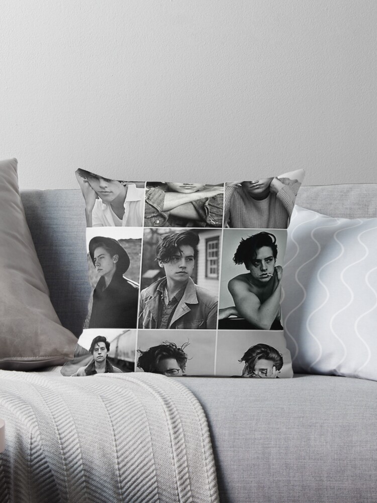 Cole Sprouse Black And White Aesthetic Collage Throw Pillow By