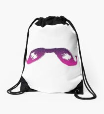 Purple Ombre Mustache Drawstring Bag