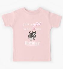 Mädchen, das sibirische Schlittenhunde liebt Kinder T-Shirt