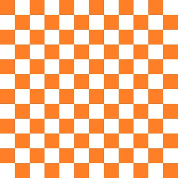 Artwork thumbnail, Checkered Orange and White by lornakay