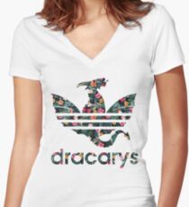 Camiseta entallada de cuello en V dracarys
