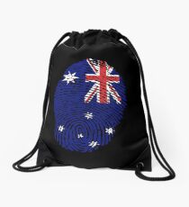 Australia fingerprint flag Drawstring Bag