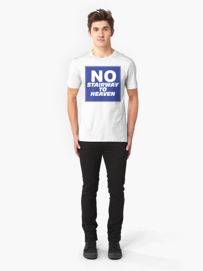 Alternate view of Wayne's World No Stairway to Heaven Sign Slim Fit T-Shirt