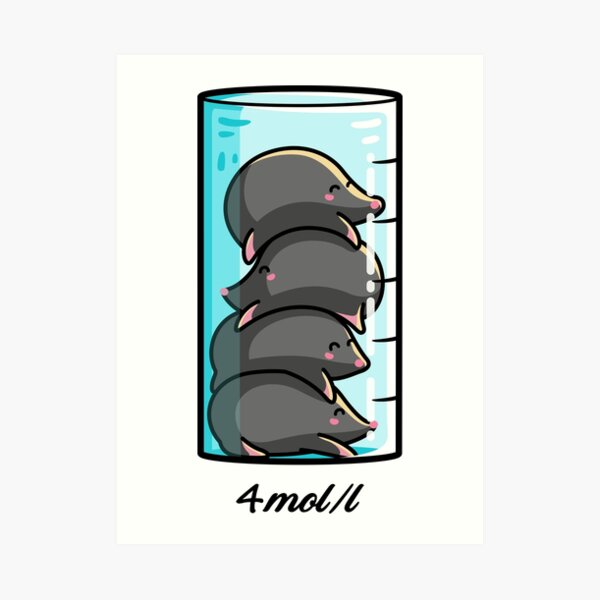 4 Moles Per Litre Chemistry Science Joke Art Print