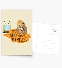 Let's Cuddle and Watch Old Movies Postcards