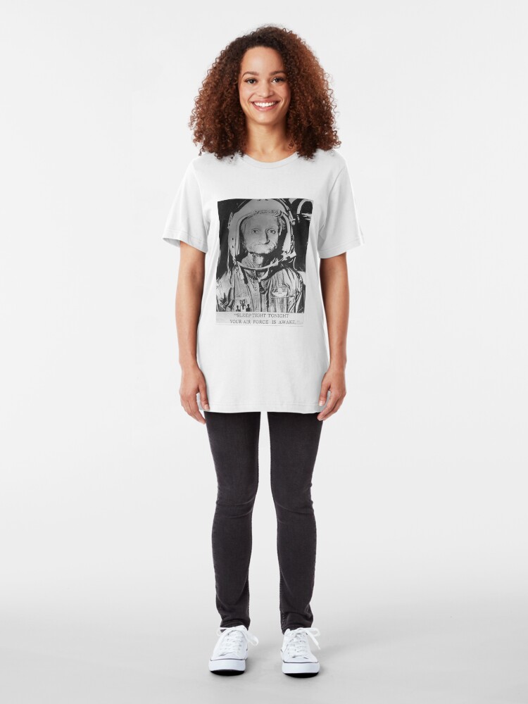 Alternate view of Sleep Tight Tonight Your Air Force is Awake Slim Fit T-Shirt