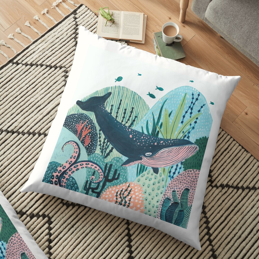 Blue Whale Floor Pillow