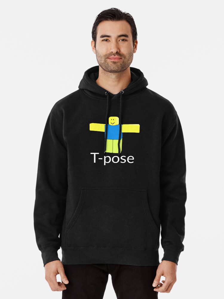 Roblox Noob T Pose Gift For Gamers Pullover Hoodie By Smoothnoob Redbubble - black noob hoodie roblox