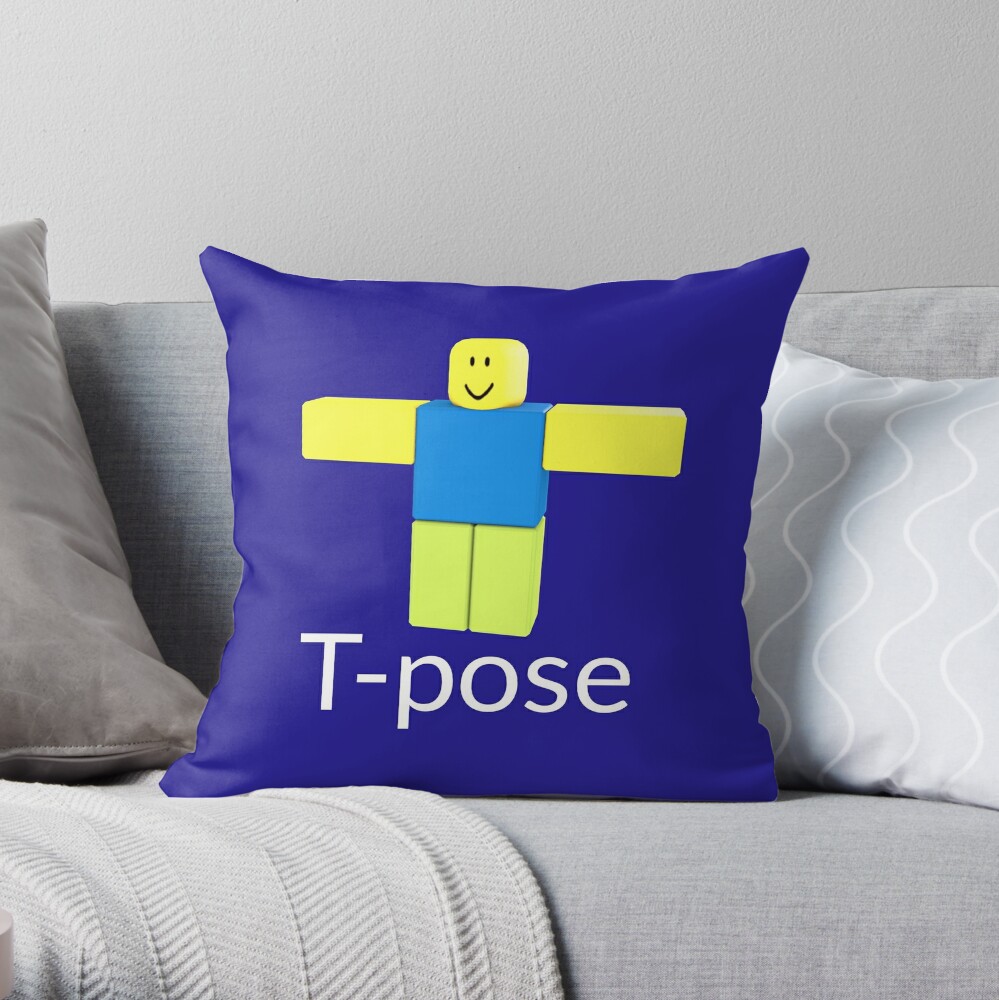 Roblox Noob T Pose Throw Pillow By Smoothnoob Redbubble - roblox noob t pose kids pullover hoodie by smoothnoob redbubble