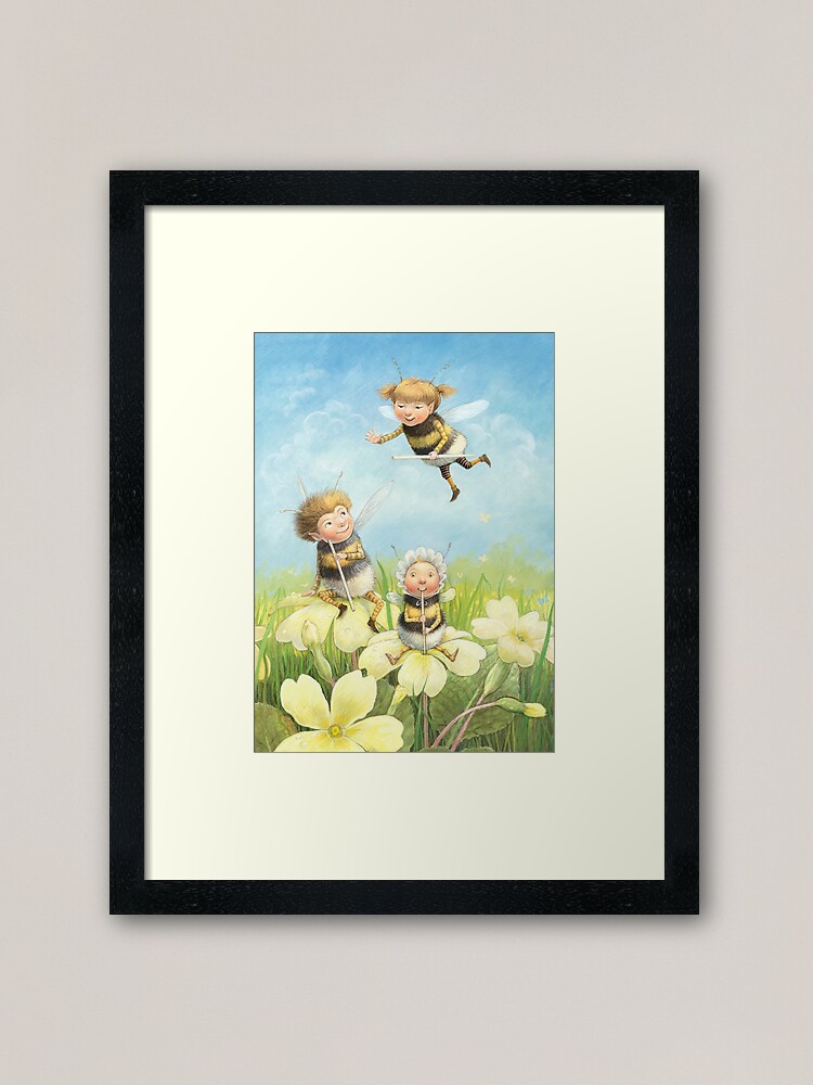 Alternate view of The Bimbles - Cute bee-pixie family Framed Art Print