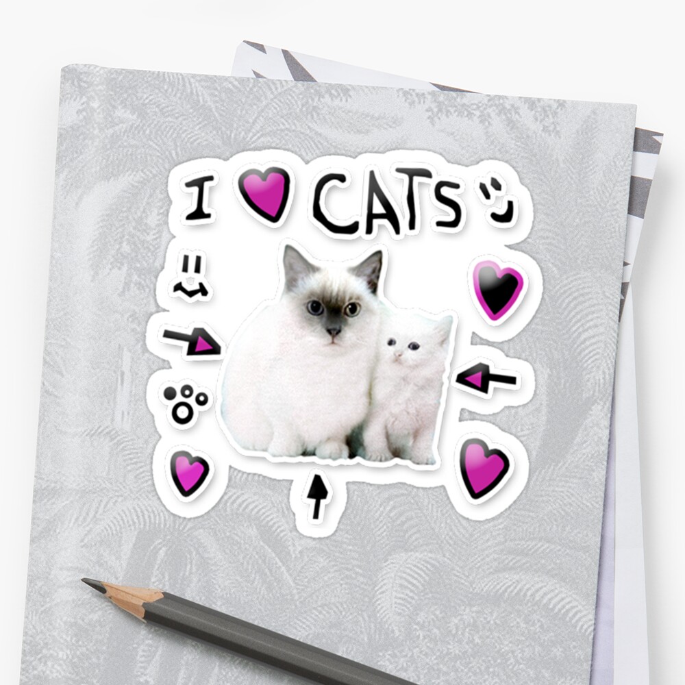 Denis Daily I Love Cats Sticker By Thatbeardguy Redbubble - denis roblox zipper pouches redbubble