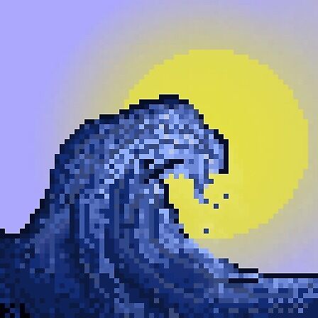 "Wave pixel art square" by K8laurel | Redbubble