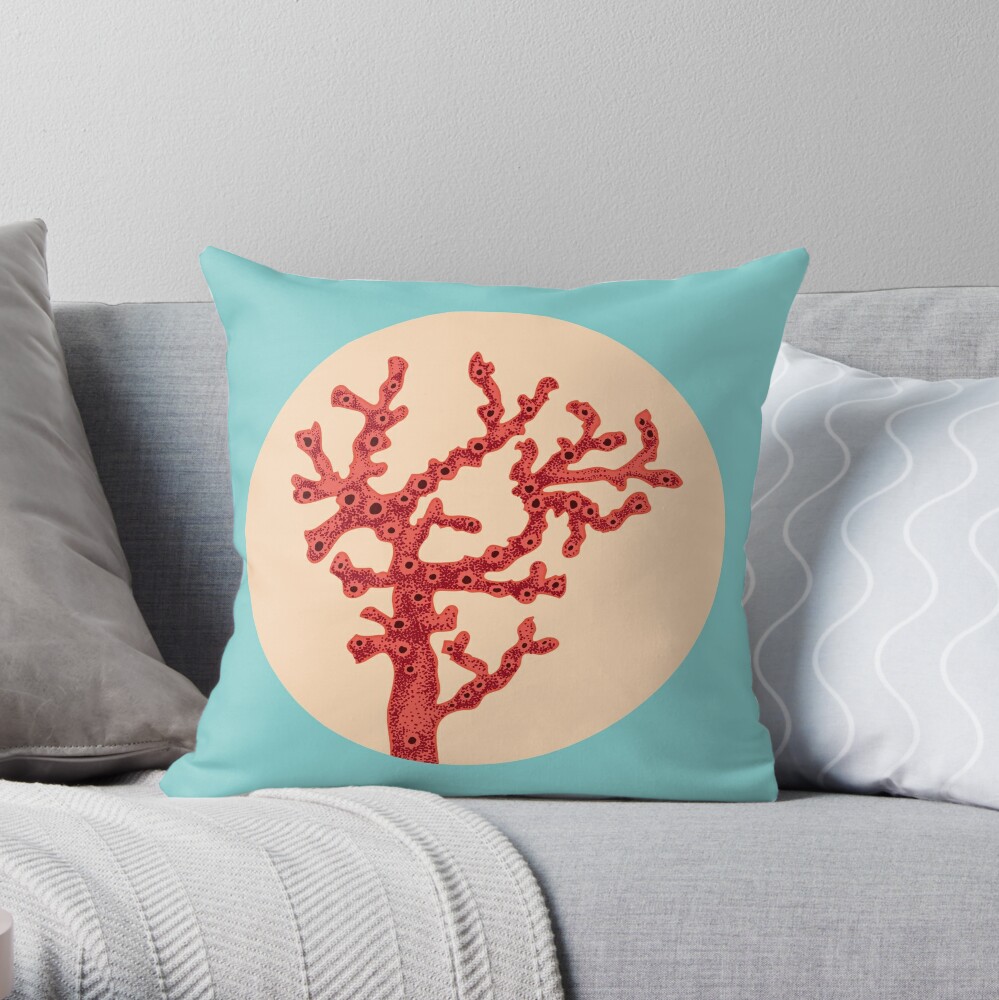 Red Coral Throw Pillow By Sir13 Redbubble