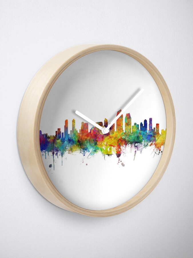 Alternate view of San Diego California Skyline Clock