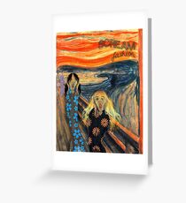 Angst of the anorexic supermodels on the Paris runway Greeting Card