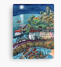 Summer Moonglow, Tenby Canvas Print