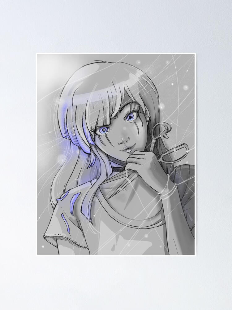 manga girl with haircut