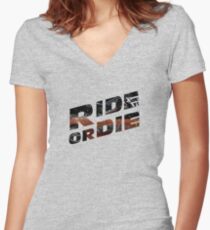 Fast And Furious - Ride Or Die Women's Fitted V-Neck T-Shirt