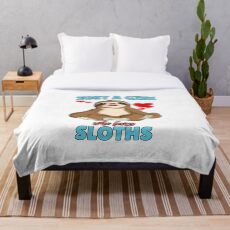 Just A Girl Who Loves Sloths Cute Sloth Throw Blanket