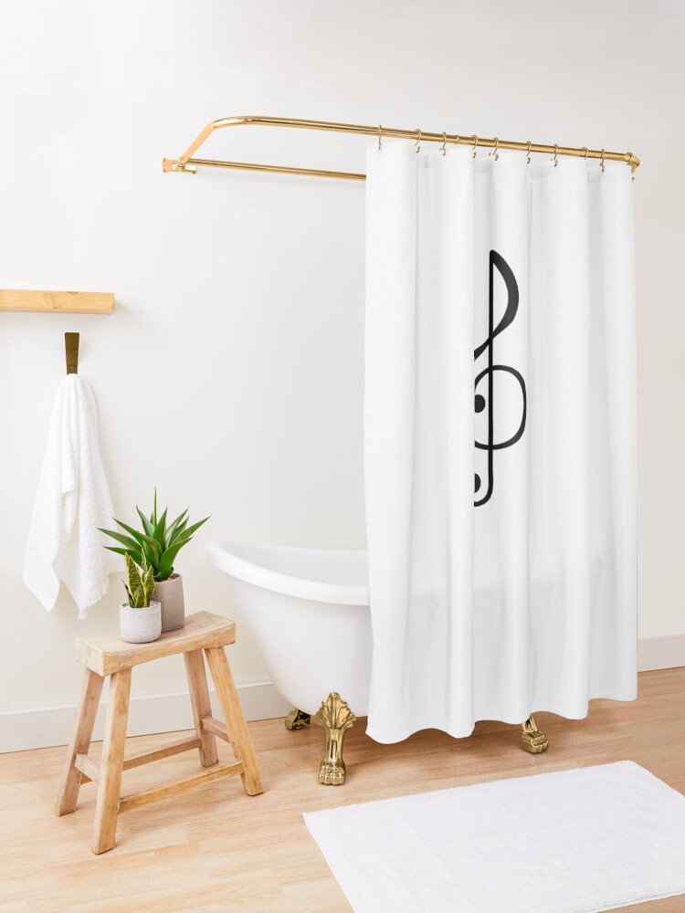 Alternate view of Treble Clef Symbol Shower Curtain