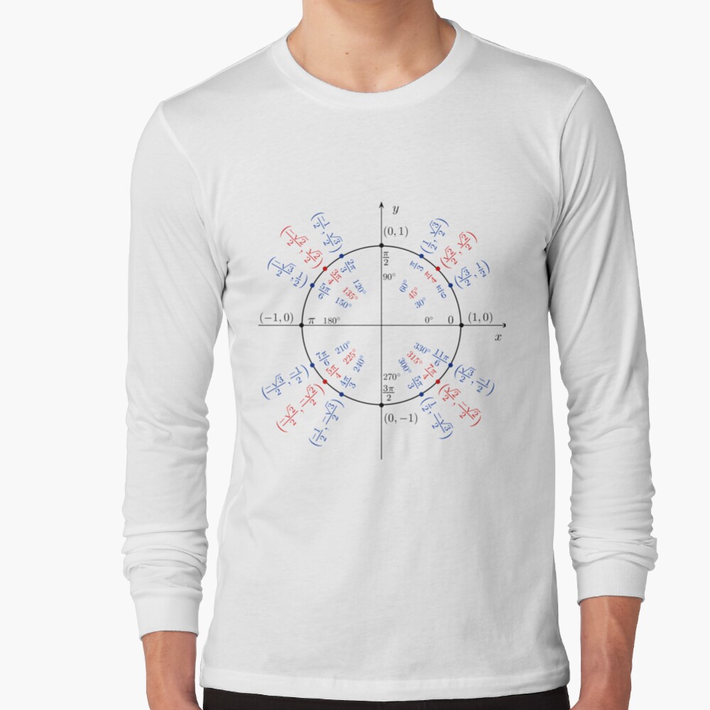 Unit circle angles. Trigonometry, Math Formulas, Geometry Formulas Long Sleeve T-Shirt