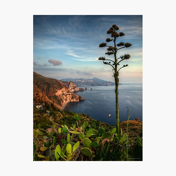 Vista panoramica dei Faraglioni di Lipari Photographic Print